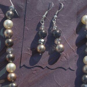 18 inch Swarovski Pearl Necklace with earrings